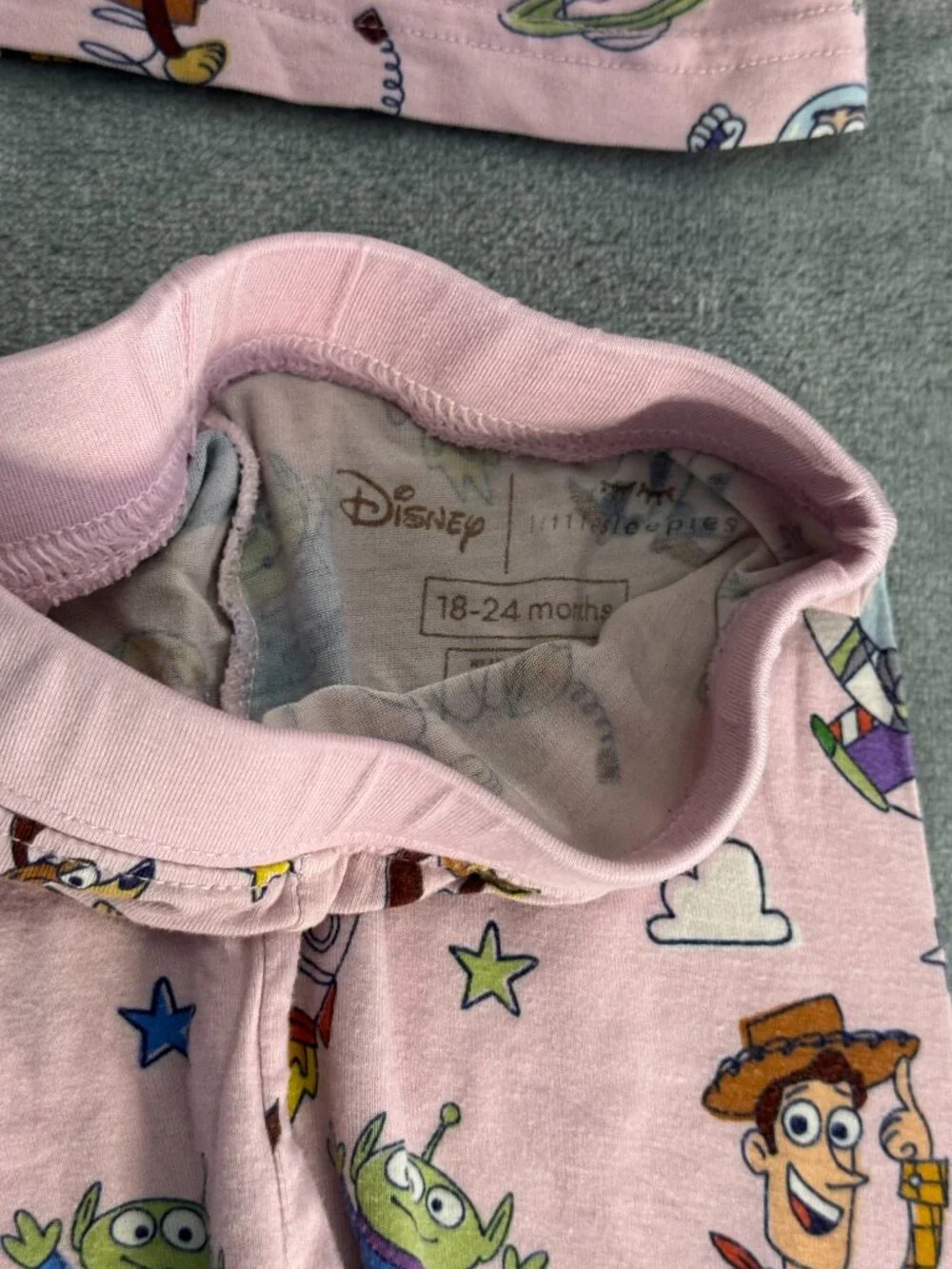 Little Sleepies Disney Story Pals Pink Two Piece Pajamas 18-24 Months